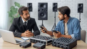 A discussion on hiring an Audio Equipment Rental